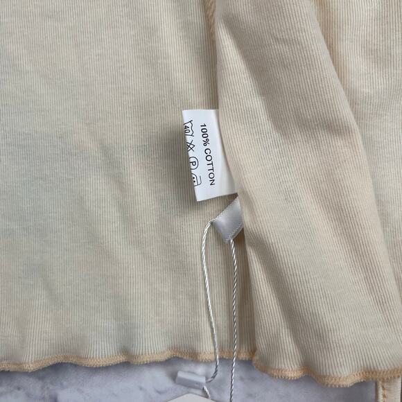 J1567 Ruffle Front Tie Cream Cardigan Size Small - Picture 3 of 7